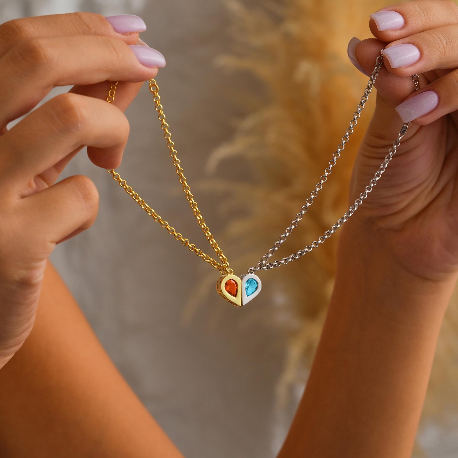 Personalized Couple Matching Magnetic Heart Bracelet Set Anniversary Gift for Her Valentine's Day Gifts for Couples
