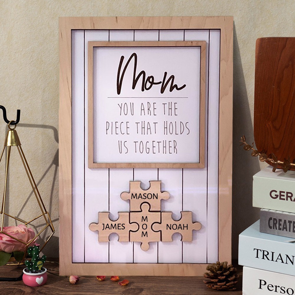 Personalized Mom You Are The Piece That Holds Us Together Puzzle Sign Mother's Day Gift Ideas