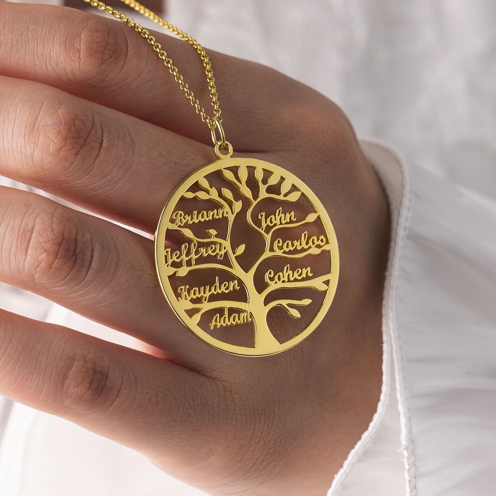 Personalized Family Tree Names Necklace Birthday Gift Unique Family Gift For Mom Grandma