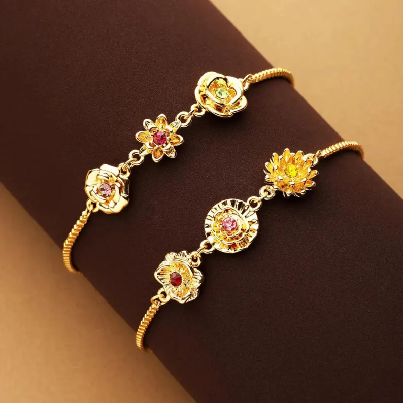Family Birth Flower Bracelet Custom Birth Month Jewelry Mother's Day Gift