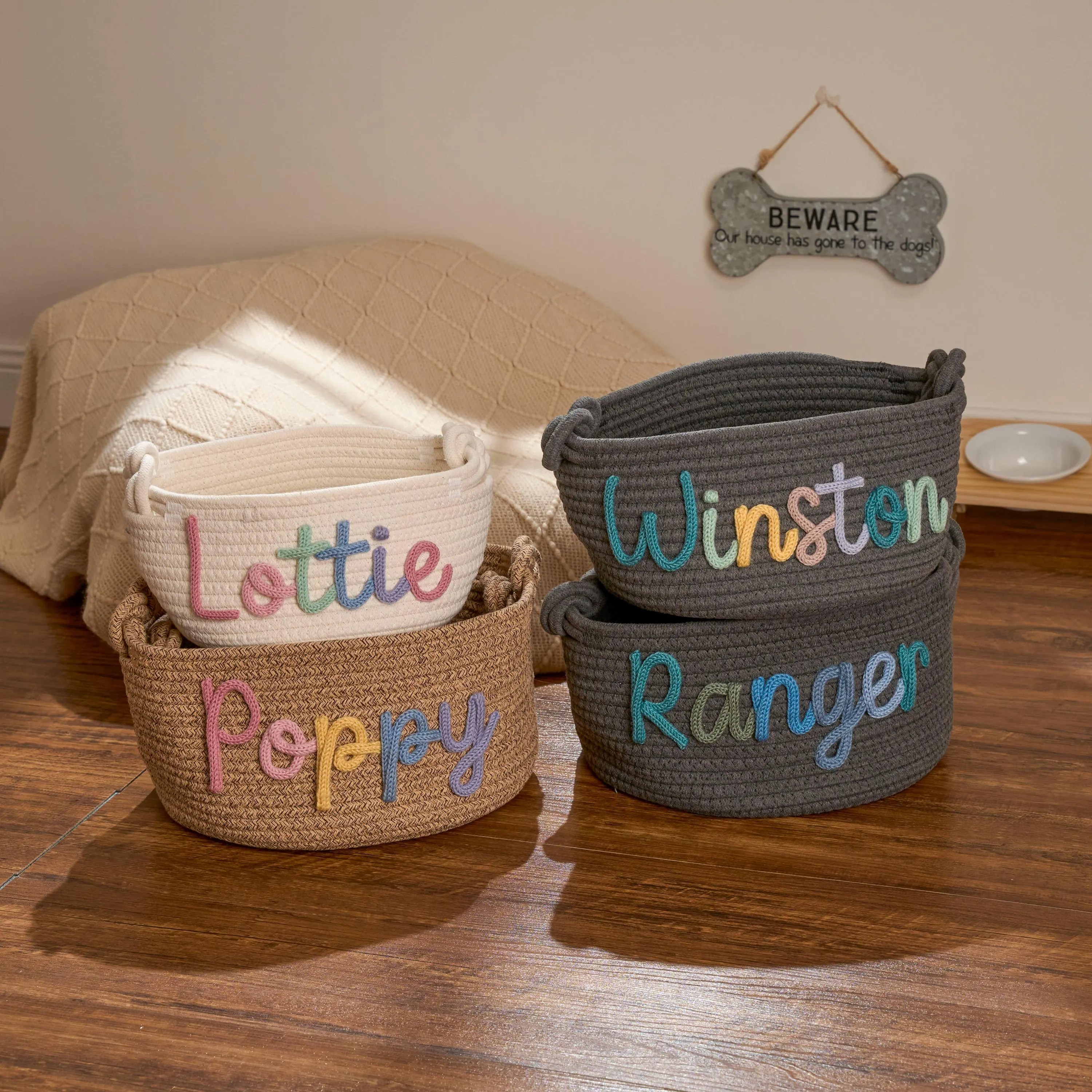 Personalized Pet Toy  Knitted Basket  Best Gifts For Pet Lovers