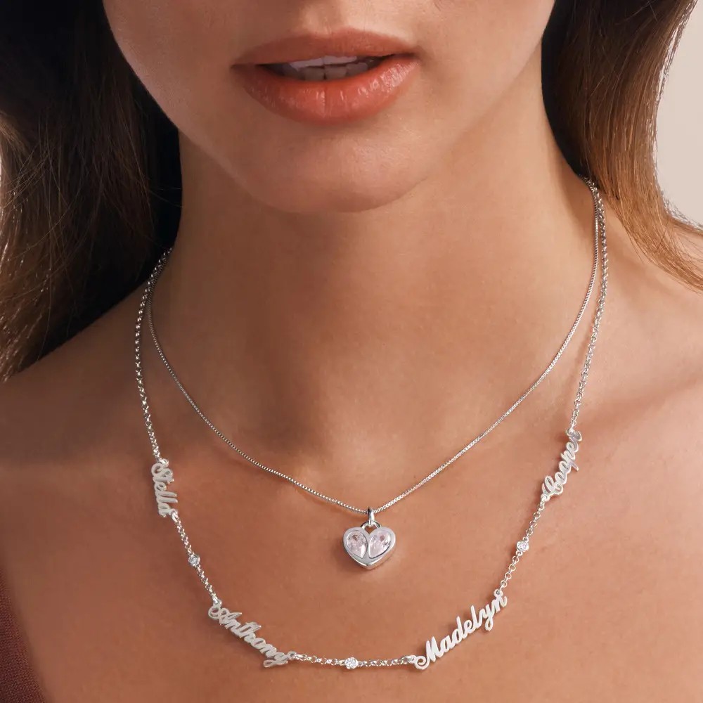Petite Crystal Heart Necklace Best Gift For Mother's Day