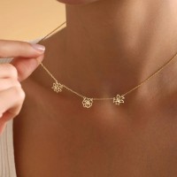 Personalized Dainty Birth Flower Necklace For Mother's Day