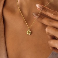 Birth Flower With Birth Stone Jewelry Necklace For Mother's Day