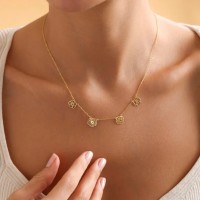Personalized Dainty Birth Flower Necklace For Mother's Day