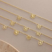 Personalized Dainty Birth Flower Necklace For Mother's Day