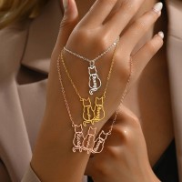 Personalized Dainty Cat Name Necklace Cat Lovers Memorial Gift