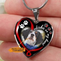 Personalized Heart Shaped Pet Memorial Photo Necklace Remembrance Gift For Loss Pet