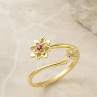 Personalized Rings With Birthstone And Birth Flower Unique Gift For Mother's Day