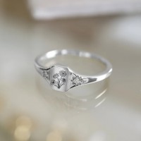 Personalized Dainty Birth Flowers Ring For Women Best Gift For Mother's Day