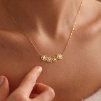 Personalized Dainty Birth Flower Necklace For Mother's Day