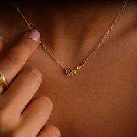 Dainty Birth Flower Personalized Necklace With Birthstone Mother's Day Gift