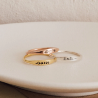 Personalized Rings With Birth Flower Unique Gift For Mother's Day