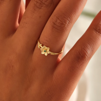 Personalized Combined Birth Flower Ring  Best Gift For Mother's Day