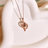Personalized Heart Shaped Photo Projection Necklace with Picture Inside Memorial Gifts for Her Mother's Day Gift Ideas