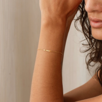 Custom Engraved Dainty Name Bar Bracelet Jewelry Gift for Mom