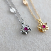 Dainty Birth Flower Personalized Necklace With Birthstone Mother's Day Gift