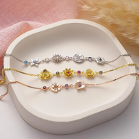 Multi Birth Flower Family Bracelet Custom Birth Month Jewelry Mother's Day Gift