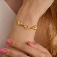 Multi Birth Flower Family Bracelet Custom Birth Month Jewelry Mother's Day Gift