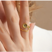Personalized Rings With Birthstone And Birth Flower Unique Gift For Mother's Day