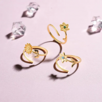 Personalized Rings With Birthstone And Birth Flower Unique Gift For Mother's Day