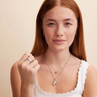 Personalized Birthday Stone Initial Necklace Mother's Day Gift