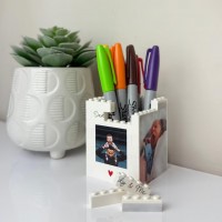 Personalized Photo Engraved Building Blocks Pencil Case Ornament Father's Day Gift