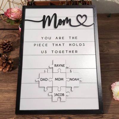 Custom Mom Puzzle Sign with Kids Names New Mom Gift Mother's Day Gift Ideas