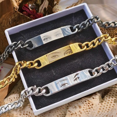 Personalized Human Eye Bracelet Couple Matching Bracelets for Her Him Anniversary Gift Ideas Valentine's Day Gift For Couples