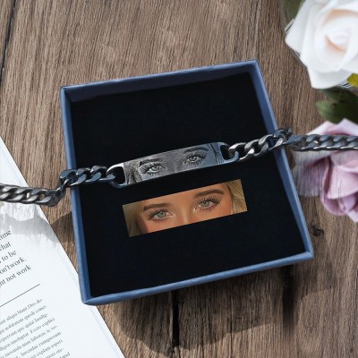 Personalized Human Eye Bracelet Couple Matching Bracelets for Her Him Anniversary Gift Ideas Valentine's Day Gift For Couples
