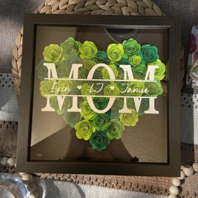 Personalized Mom Paper Flower Shadow Box