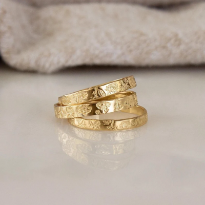Mini Birth Flower Band Personalized Family Jewelry For Mother's Day
