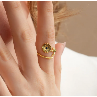 Personalized Rings With Birthstone And Birth Flower Unique Gift For Mother's Day