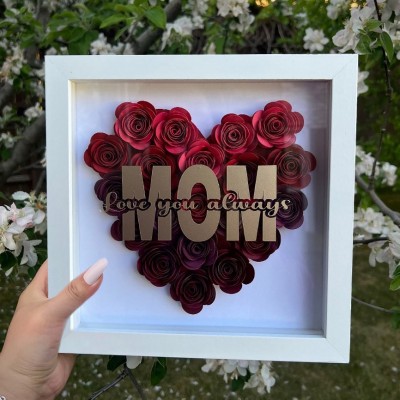 Personalized Flower Shadow Box for Mom