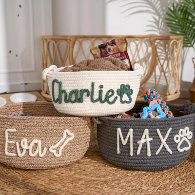 Personalized Pet Toy  Knitted Basket  Best Gifts For Pet Lovers