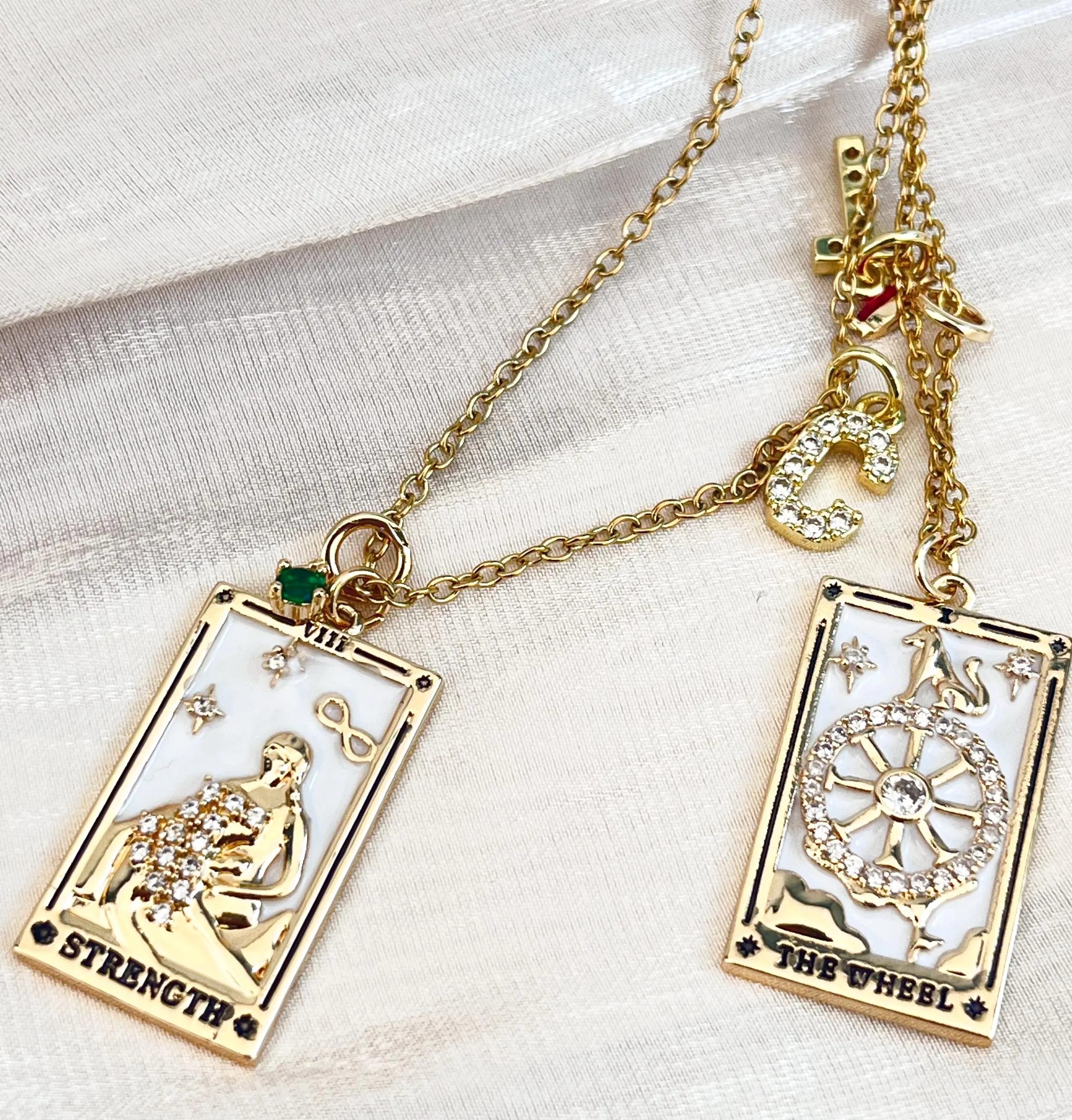 Personalized Tarot  Card Pendant Jewelry With Birthstone Charm Gift for Her