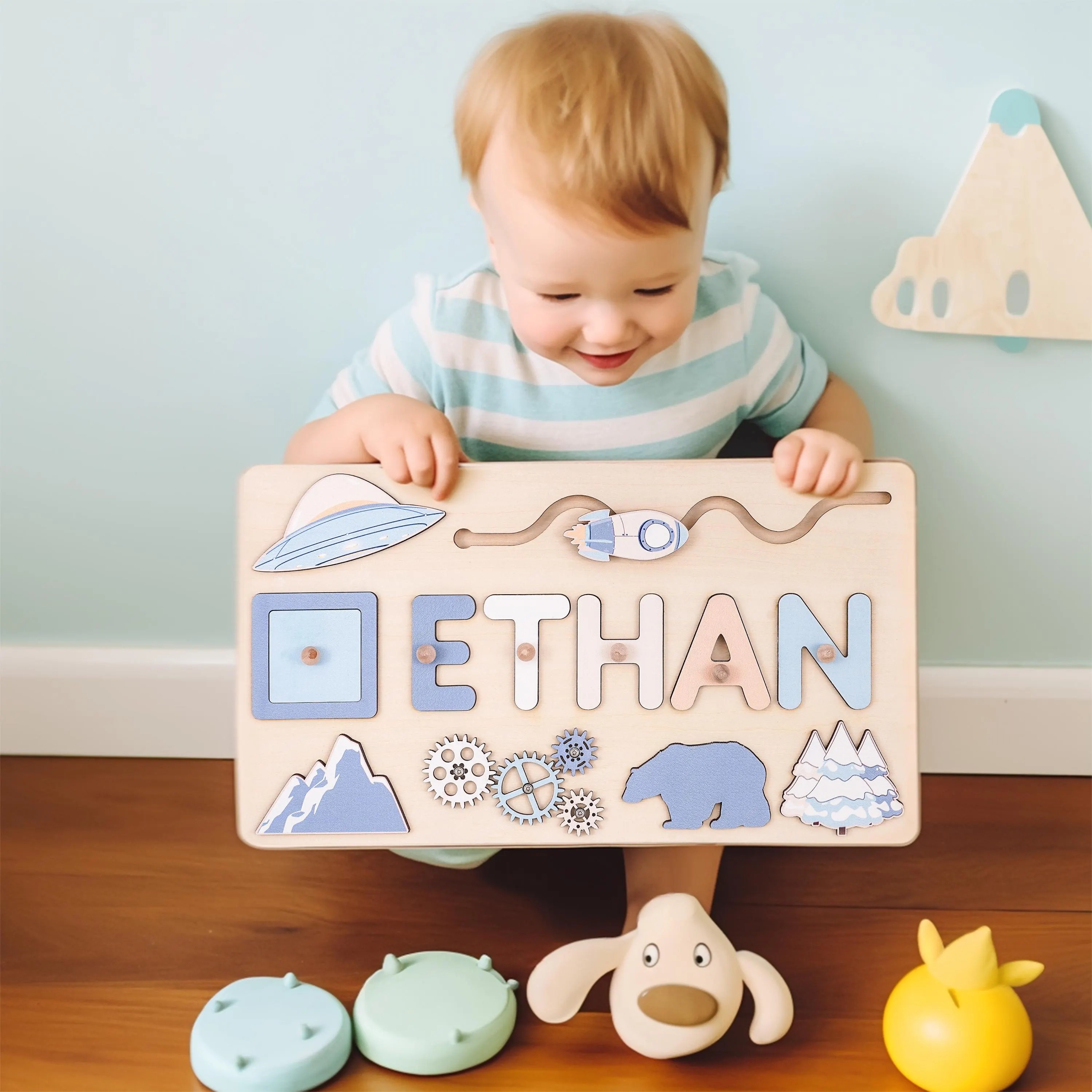 Personalized Baby Name Puzzle Early Learning Gift Baby Room Decor