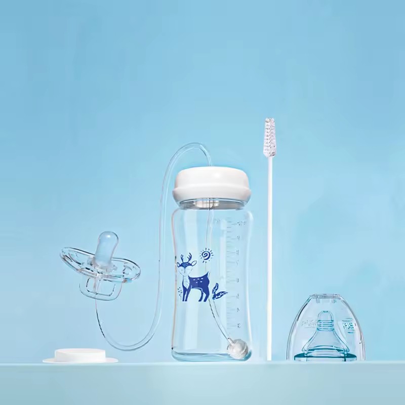 3-In-1 Multi-Functional Baby Bottle With Long Straw