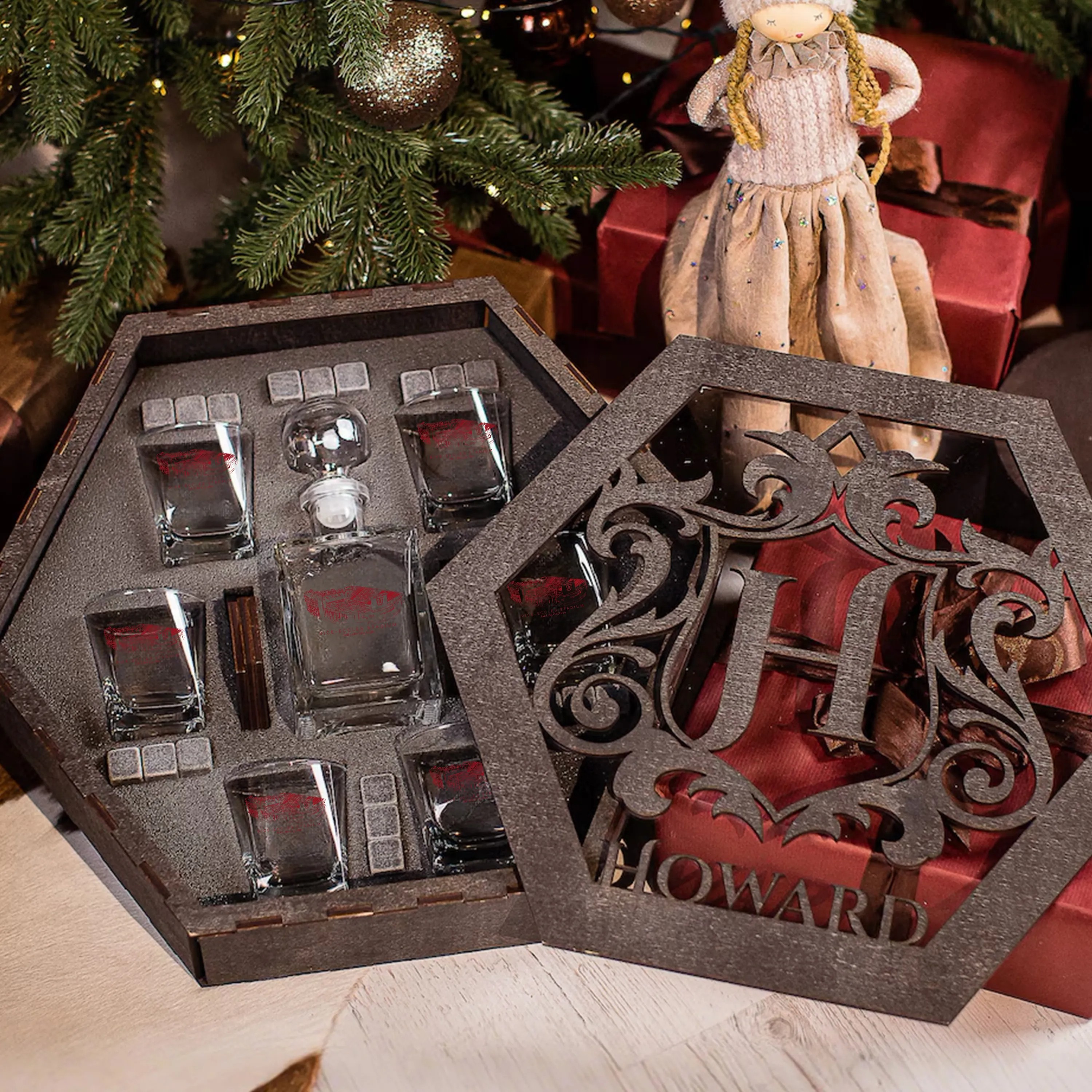 Personalized Name Rice-Eccles Stadium Large Whiskey Glass Set