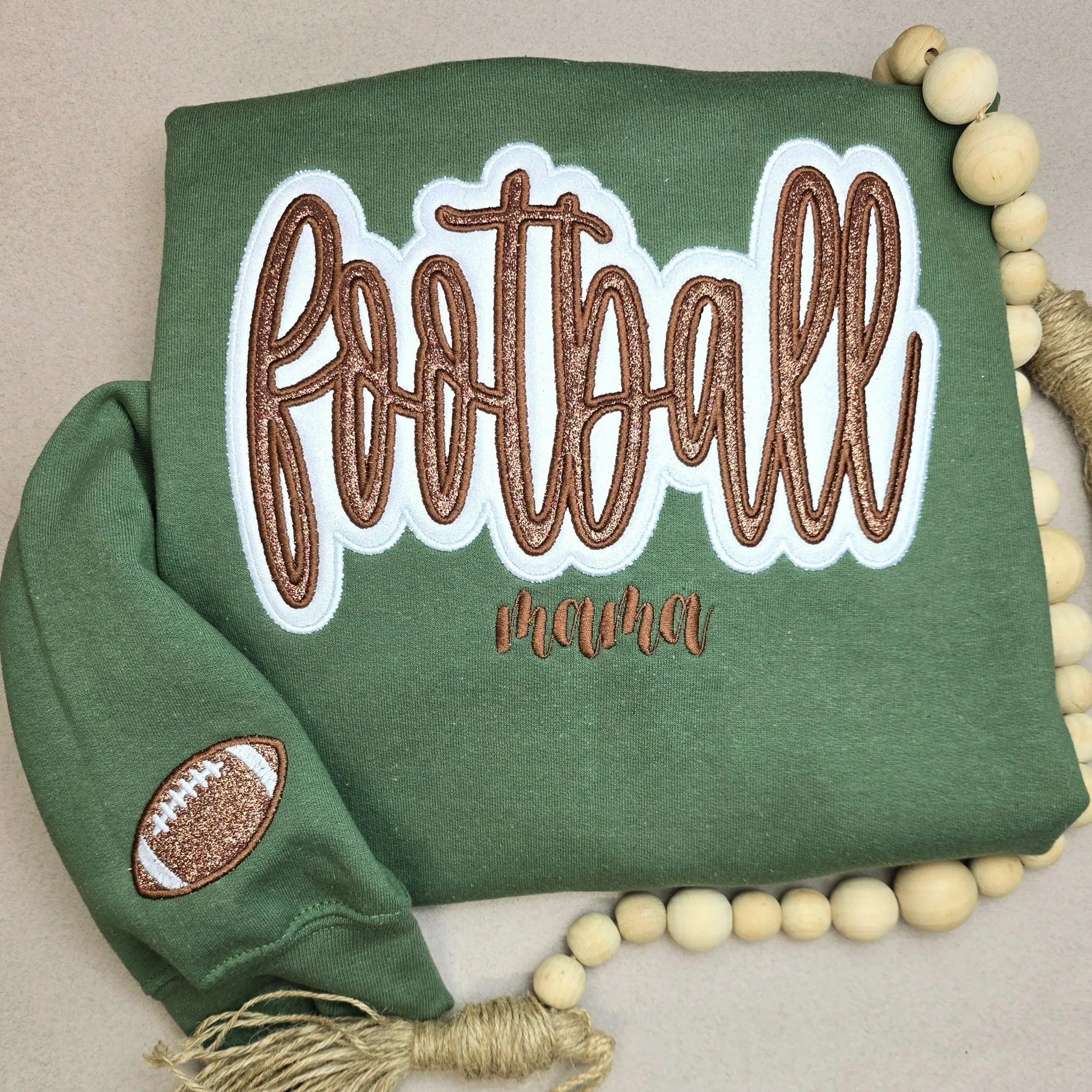 Customized Football Glitter Sweatshirt Gifts For Sports Lovers