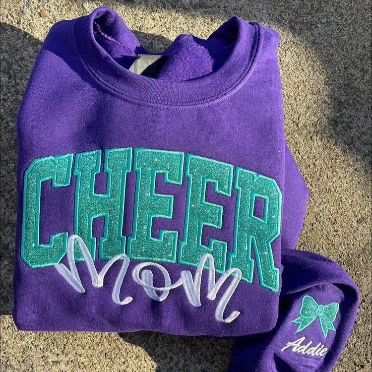 Customized Embroidered Glitter Sweatshirt Gifts For Sports Lovers