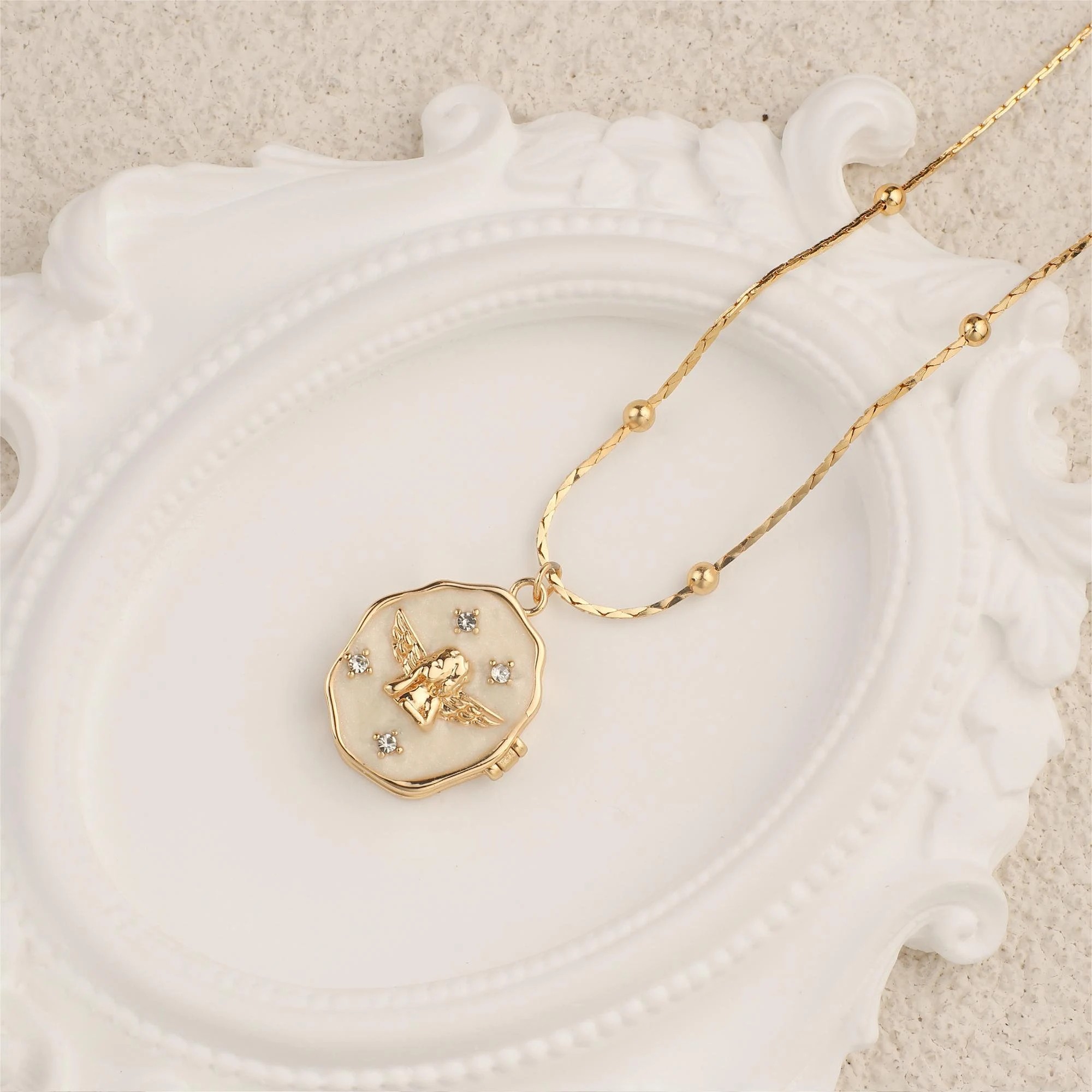 Personalized Guardian Angel Necklace With Photo Memorial Jewelry