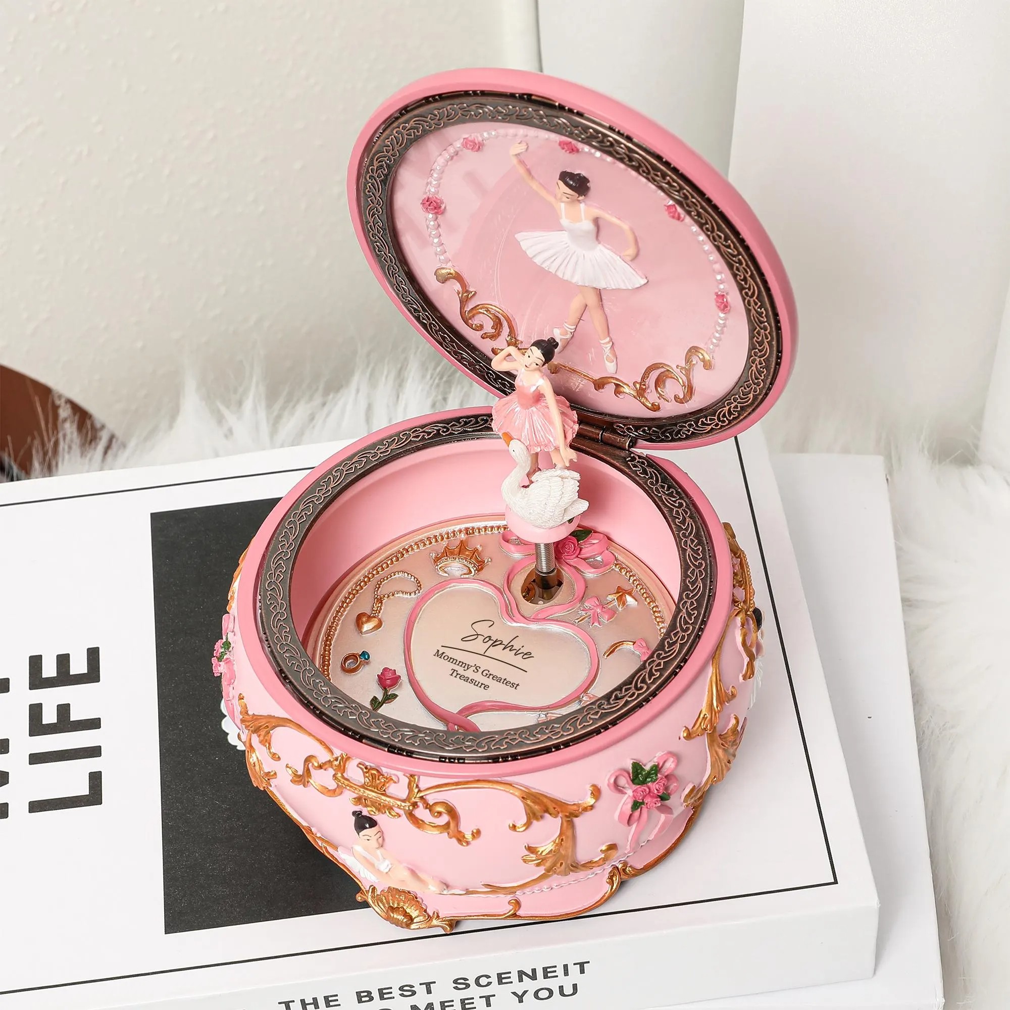 Personalized Carousel And Ballerina Music Box Engraved Name Christmas Gifts