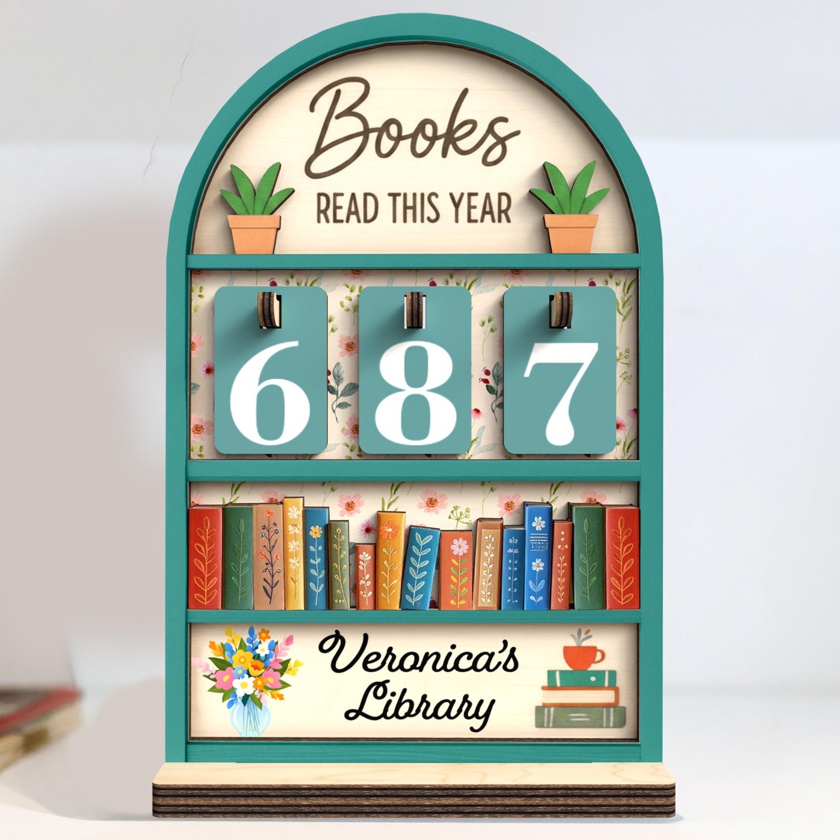 Personalized Retro Book Reading Tracker Best Gift For Book Lover