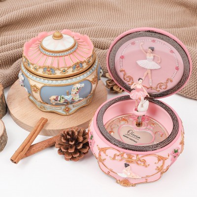 Personalized Carousel And Ballerina Music Box Engraved Name Christmas Gifts