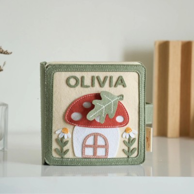 Handmade Felt Quiet Book With Baby Name Personalized Gift For Baby Boy And Girl