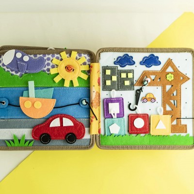 Handmade Felt Quiet Book Personalized Gift For Baby Boy And Girl