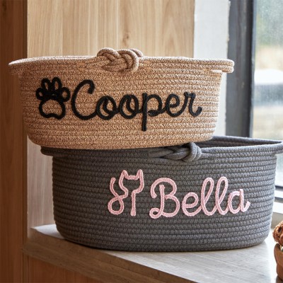 Personalized Pet Toy  Knitted Basket  Best Gifts For Pet Lovers