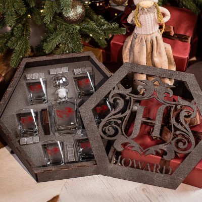 Personalized Name Lincoln Memorial Stadium Large Whiskey Glass Set