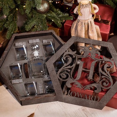 Personalized Name Milan Puskar Stadium Large Whiskey Glass Set